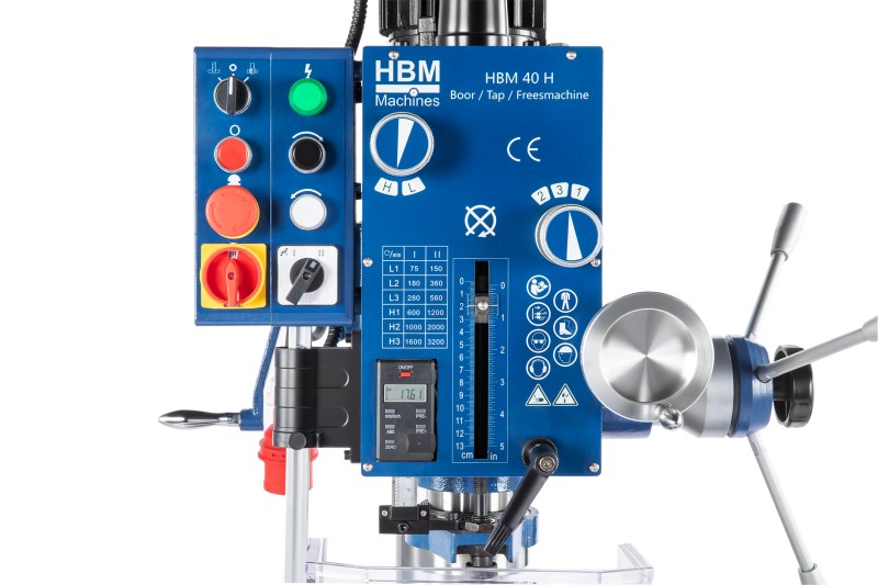 HBM 40 H boor-, tap- en freesmachine 400V 1500W, boorcapaciteit staal 40 mm, freescapaciteit staal 32 mm, opname MC4 HBM 40 H boor-, tap- en freesmachine 400V 1500W, boorcapaciteit staal 40 mm, freescapaciteit staal 32 mm, opname MC4