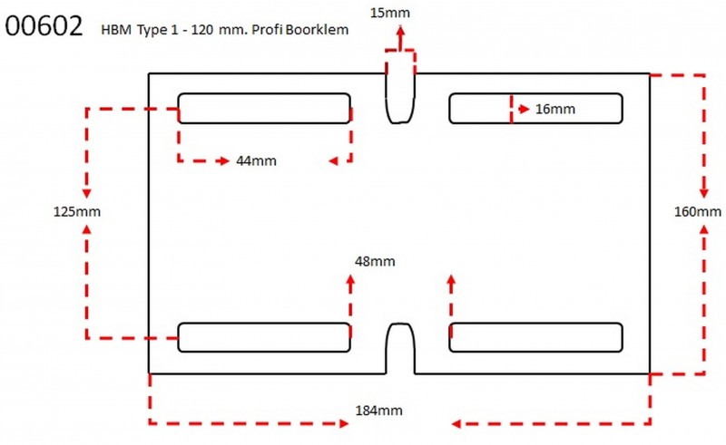 HBM Type 3 Boorklem 100 mm Maximale Opening 100 mm