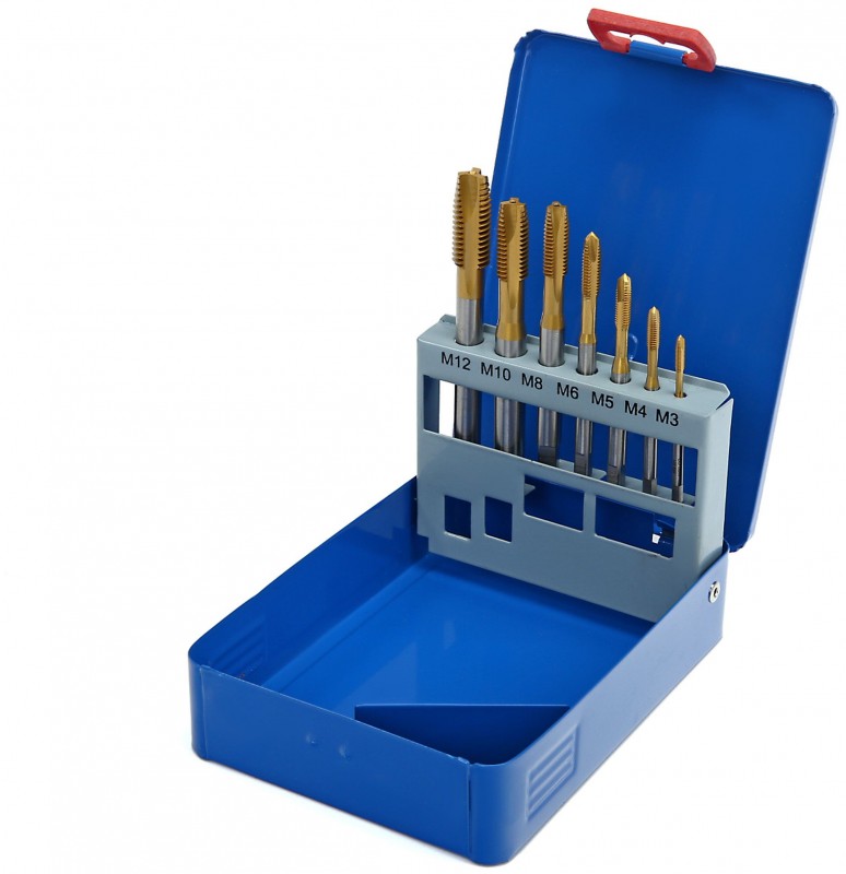 HBM 7-delige HSS TiN gecoate cobalt machinetapset M3-12
