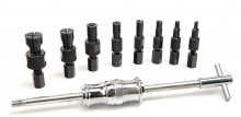 HBM 9-delige binnenlager trekkerset met slagtrekker, opbergkoffer, rood