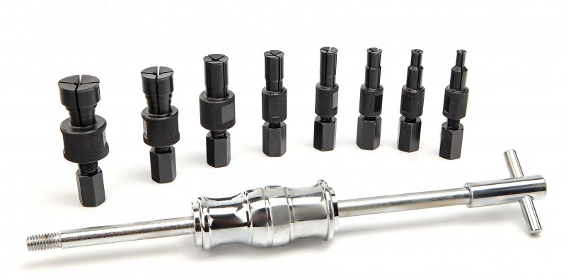 HBM 9-delige binnenlager trekkerset met slagtrekker, opbergkoffer, rood
