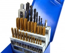 HBM 29-delige tapset M3-M12 inclusief boren en wringijzer met opbergkoffer