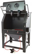 HBM SBC 990 Straalcabine met Afzuiging, Matzwart, 8 Bar, 350 l/min, 124 x 133 x 177 cm