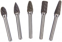 HBM volhardmetalen frezenset 5-delig, 6 mm opname, eindmolen voor aluminium, messing, koper, metaal, rvs en staal
