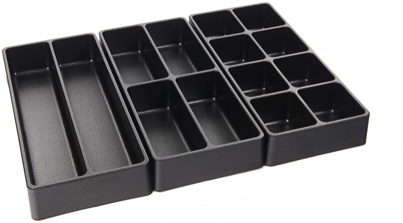 HBM 3-delige inlay set voor gereedschapswagen, foam, 40 x 18 x 4 cm