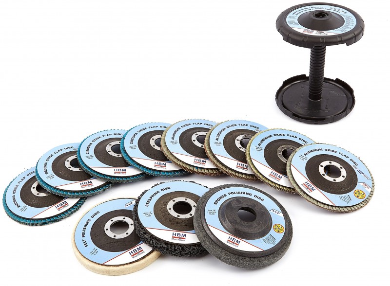 HBM 11-delt Slibe-, Slibe- og Polersæt til Vinkelsliber - Aluminium, Metal, Plast, RVS, Træ HBM 11-delt Slibe-, Slibe- og Polersæt til Vinkelsliber - Aluminium, Metal, Plast, RVS, Træ