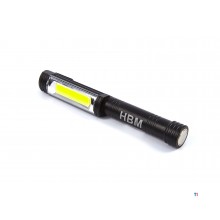 Hbm professionell LED-mini-ficklampa i aluminium med magnetisk bas 400 lumen