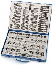 HBM 110-delige metrische tap- en snijset M2-M16 RVS met opbergkoffer