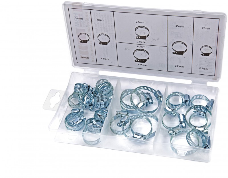 HBM 26-delig Slangklem Assortiment voor Gereedschapswand