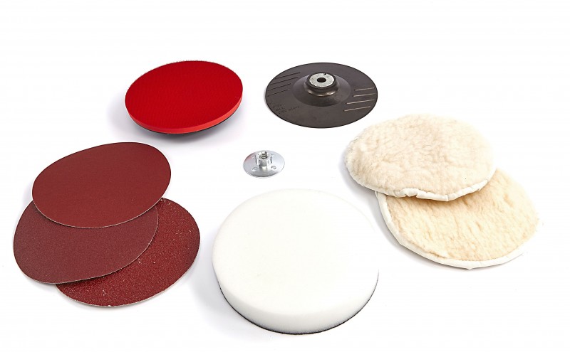 HBM 8-delige Schuur- en Polijstset 180 mm voor Metaal