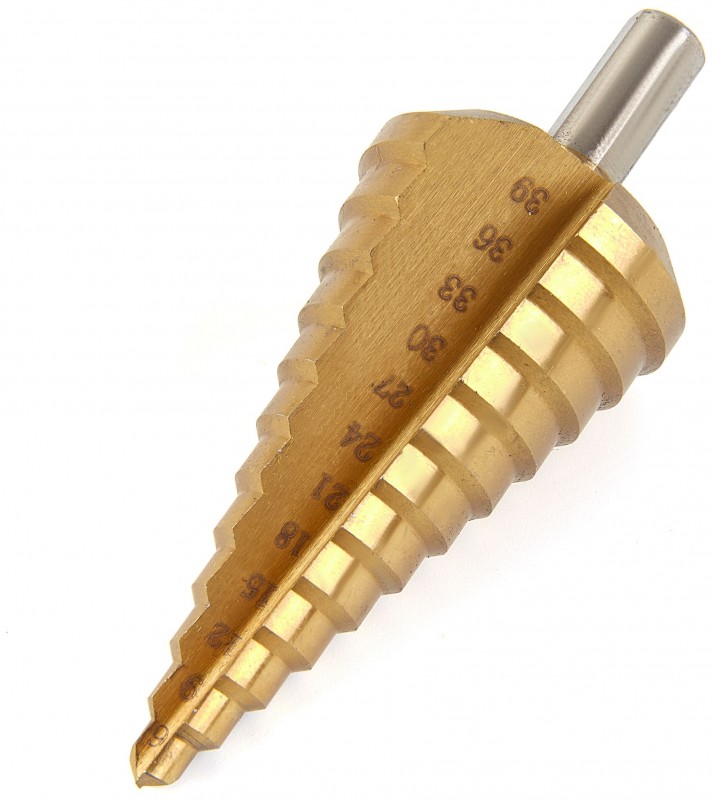 HBM HSS TiN gecoate trapboor voor metaal 4-12 mm HBM HSS TiN gecoate trapboor voor metaal 4-12 mm