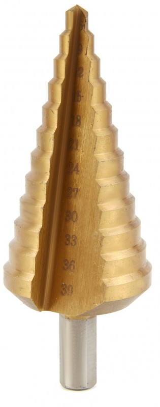 HBM HSS TiN gecoate trapboor voor metaal 4-12 mm HBM HSS TiN gecoate trapboor voor metaal 4-12 mm
