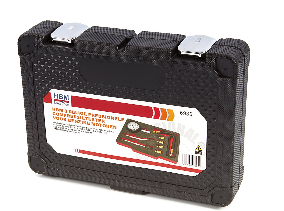 HBM 8-teiliges professionelles Kompressionsprüfgerät für Benzinmotoren