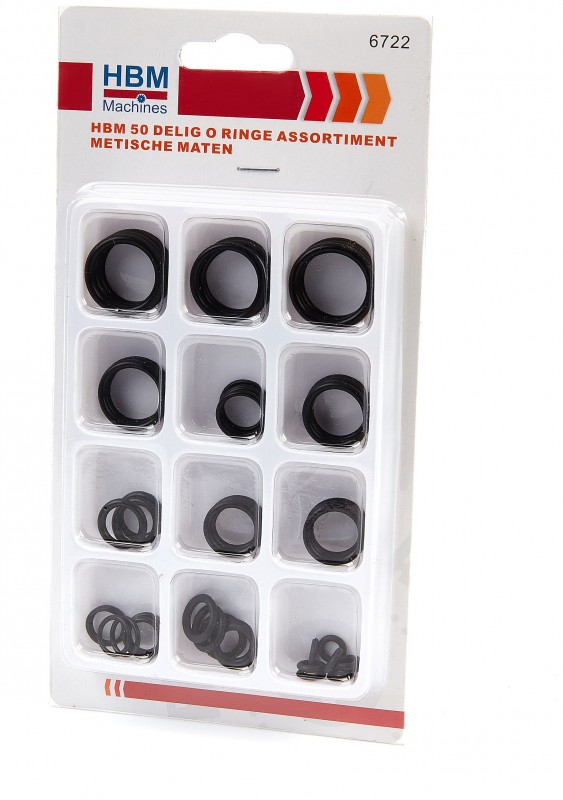 HBM 50-delig O-ringen Assortiment Metrische Maten voor Gereedschapswand