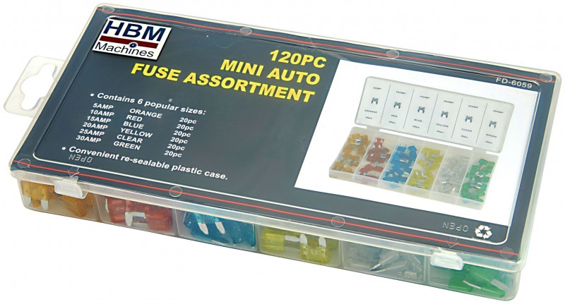 HBM 120-delig Mini Auto Zekeringen Assortiment
