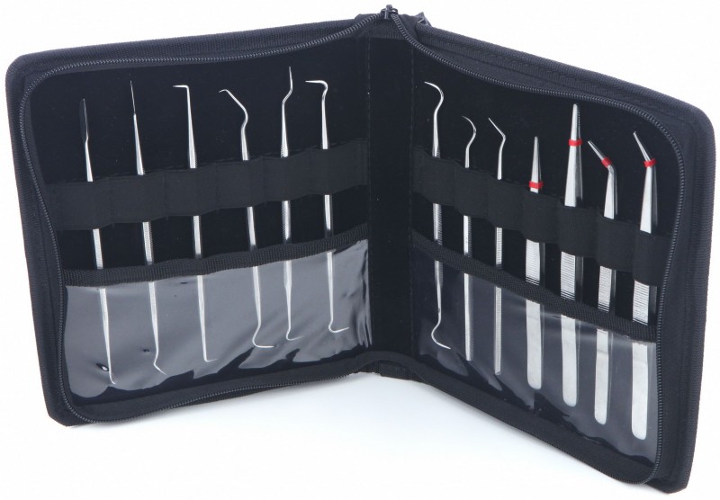 HBM 13-delige Pincet- en Wax Carver Modulairhakenset
