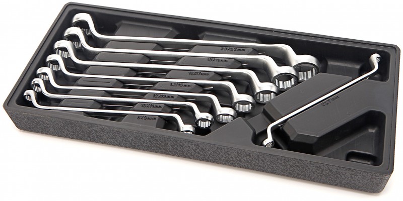 HBM 8-delige Ringsleutelset Inlay voor Gereedschapswagen - 385 x 170 x 40 mm
