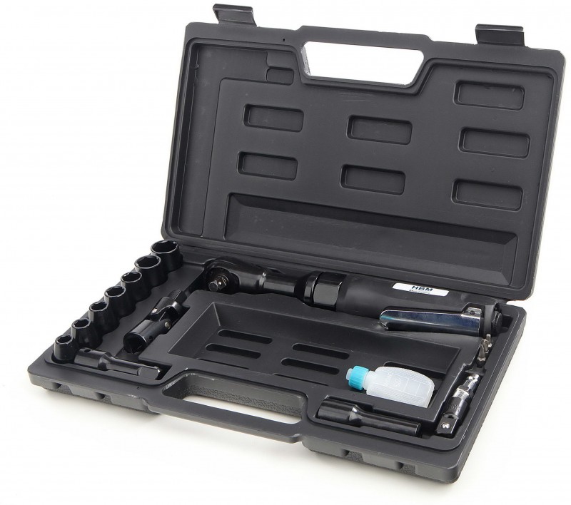 HBM 17-delige 1/2 inch Slagratelset - Luchtverbruik 100 l/min