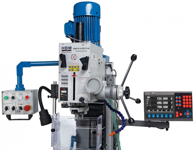 HBM BF 45 DRO freesmachine 400 V met tafelvoeding, uitleeskast en koelinstallatie
HBM BF 45 DRO freesmachine 400 V met tafelvoeding, uitleeskast en koelinstallatie