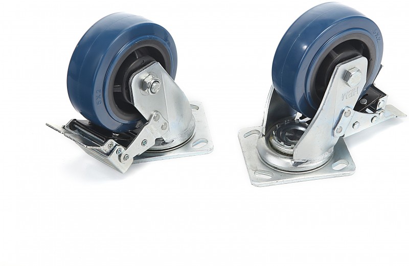 HBM Profi svinghjul med bremse - 4 stk, 125 mm, max. 350 kg. HBM Profi svinghjul med bremse - 4 stk, 125 mm, max. 350 kg.