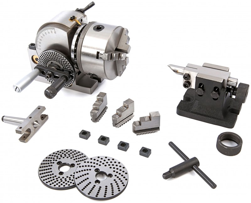 HBM BS-0 Verdeelapparaat Set met 125 mm 3-klauwplaat, 100 mm