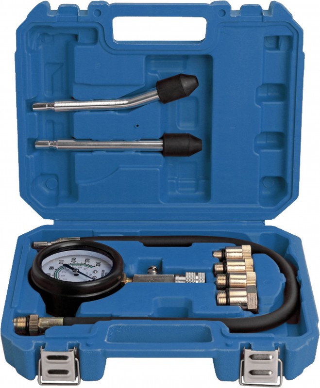 HBM 8-delt Bil Kompressionstester med 45 cm Slange og Opbevaringskuffert.
