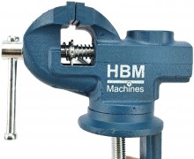 HBM Drejelig Skruestik med Bordklemme 60 mm - Maks. Åbning 50 mm.
