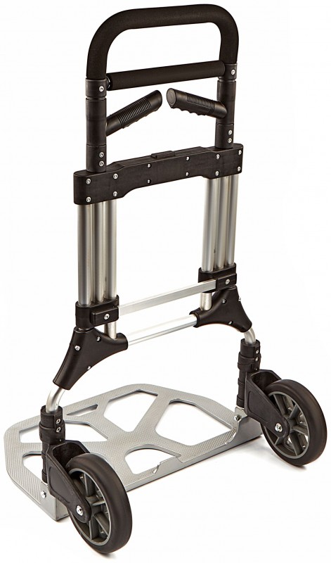 HBM opvouwbare steekwagen 250 kg met handvatten, 2 wielen, inklapbaar, 60 cm breed, 122 cm hoog