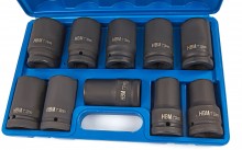 HBM 10-delige 1 inch krachtdoppenset chromevanadium dopsleutel set
