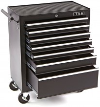 HBM gereedschapswagen met 7 laden, 62 cm, zwart, met slot, 100 kg belastbaar HBM gereedschapswagen met 7 laden, 62 cm, zwart, met slot, 100 kg belastbaar