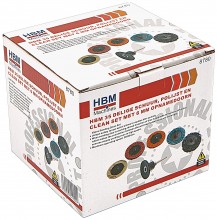HBM 35-delige schuur-, polijst- en clean set, 50 mm, korrel 100, 6 mm opnamedoorn