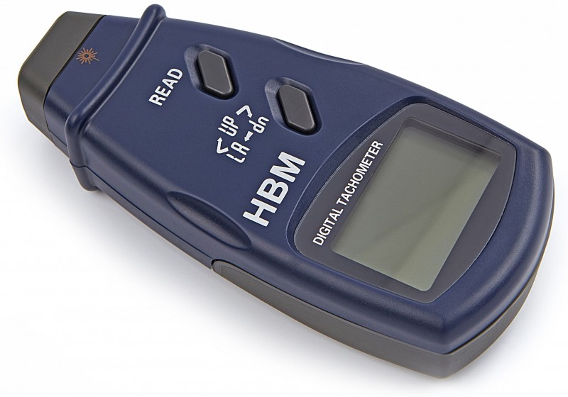 HBM digitale toerenteller met laser, Hertz en RPM, 70 x 35 x 155 mm