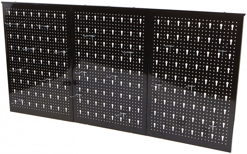 HBM stalen gereedschapswand 120x60 cm met 18 haken, 50 kg draagvermogen HBM stalen gereedschapswand 120x60 cm met 18 haken, 50 kg draagvermogen