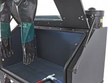 HBM straalcabine SBC 420/500 met afzuiging, 8 bar, 150 kg, zwart