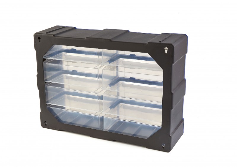 HBM 8-skuffers skuffekabinet assortimentskabinet opbevaringssystem plastik blå 16 x 37 x 52 cm. HBM 8-skuffers skuffekabinet assortimentskabinet opbevaringssystem plastik blå 16 x 37 x 52 cm.