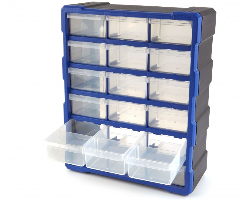 HBM 18-laden ladenkast assortimentskast opbergsysteem kunststof blauw 16 x 47 x 38 cm HBM 18-laden ladenkast assortimentskast opbergsysteem kunststof blauw 16 x 47 x 38 cm