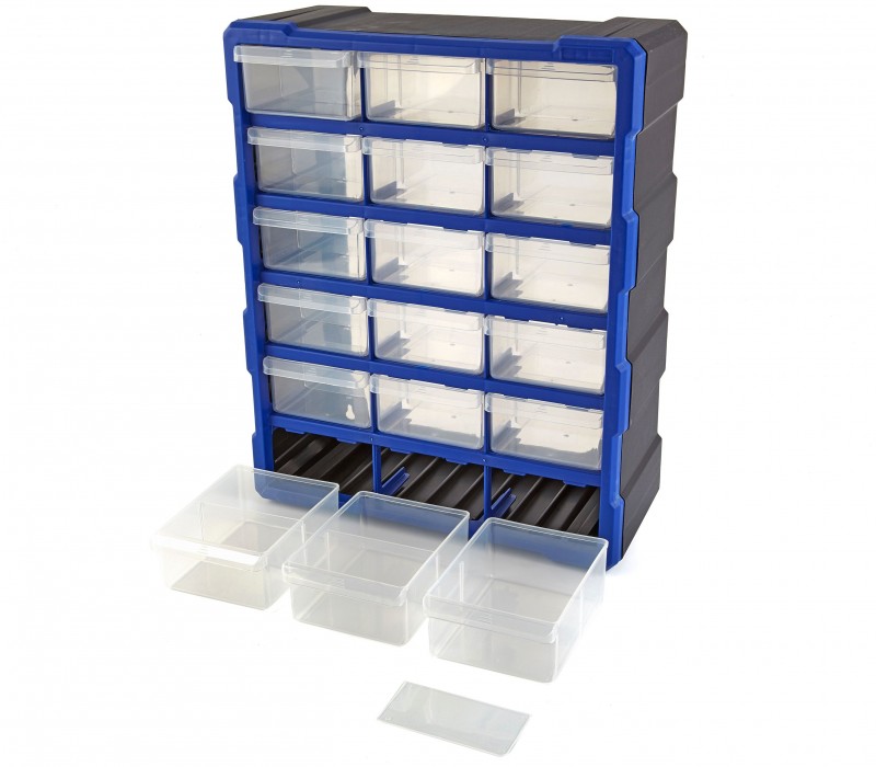 HBM 18-laden ladenkast assortimentskast opbergsysteem kunststof blauw 16 x 47 x 38 cm HBM 18-laden ladenkast assortimentskast opbergsysteem kunststof blauw 16 x 47 x 38 cm