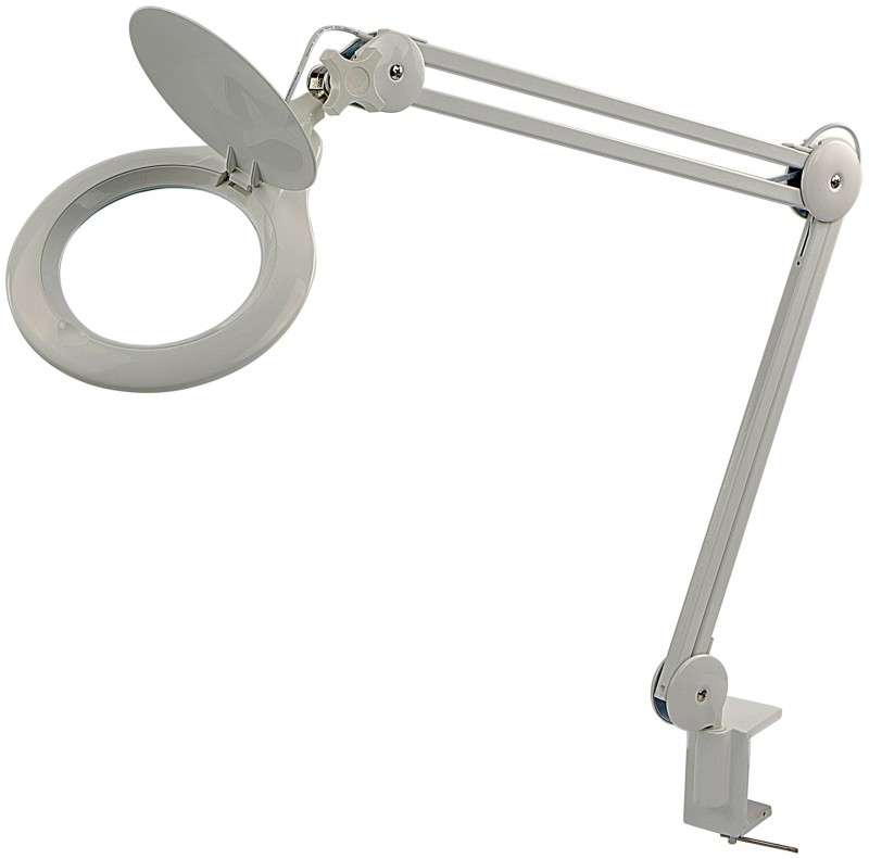 HBM LED verstelbare loeplamp 3800 lumen 81 leds dimbaar met tafelklem 127 mm lens 1,75x vergroting
