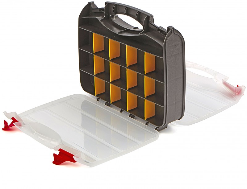 HBM Profi Assortimentsæske Dobbeltzijdet 31 x 26 x 7,5 cm, 32 Rum, Polypropylen, Egnet til Værktøjsvæg. HBM Profi Assortimentsæske Dobbeltzijdet 31 x 26 x 7,5 cm, 32 Rum, Polypropylen, Egnet til Værktøjsvæg.