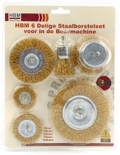 HBM 6-delige staalborstelset voor boormachine - staal en messing
HBM 6-delige staalborstelset voor boormachine - staal en messing