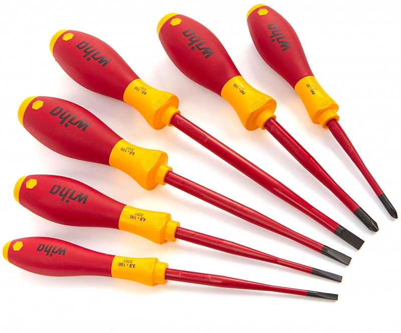 WIHA VDE Schroevendraaierset SoftFinish Electric 6-delig 3201K6 Sleufkop Philips
