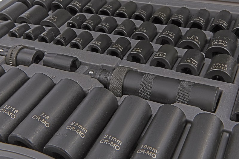 HBM 119-delt professionelle kraftdoppesæt metriske og inch størrelser HBM 119-delt professionelle kraftdoppesæt metriske og inch størrelser
