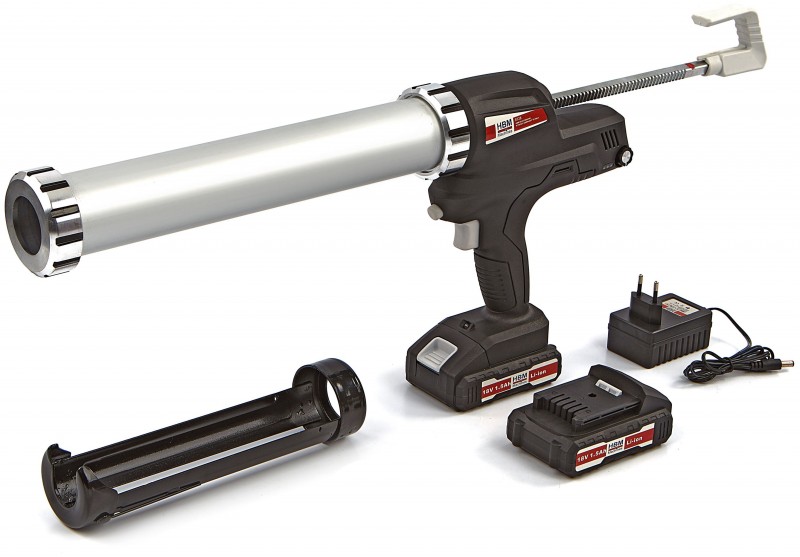 HBM elektrische kitspuit 18 V compleet, 2 accu’s, 300-600 ml, incl. opbergkoffer