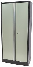 HBM dubbele professionele gereedschapskast grijs voor werkplaatsinrichting 200 x 91,5 x 46 cm, 4 planken, draaggewicht 50 kg