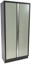 HBM dobbelt professionelt værktøjsskab grå til værkstedsindretning 200 x 91,5 x 46 cm, 4 hylder, bæreevne 50 kg.