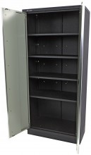 HBM dobbelt professionelt værktøjsskab grå til værkstedsindretning 200 x 91,5 x 46 cm, 4 hylder, bæreevne 50 kg.