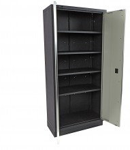 HBM dobbelt professionelt værktøjsskab grå til værkstedsindretning 200 x 91,5 x 46 cm, 4 hylder, bæreevne 50 kg.