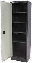 HBM professionele gereedschapskast 60x46x200 cm staal grijs, 4 planken, 30 kg draaggewicht
