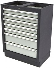 HBM professionele gereedschapskast met 7 laden, staal, gepoedercoat, 68 x 46 x 91 cm, grijs