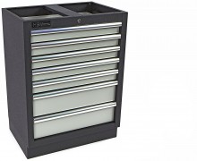 HBM professionele gereedschapskast met 7 laden, staal, gepoedercoat, 68 x 46 x 91 cm, grijs
